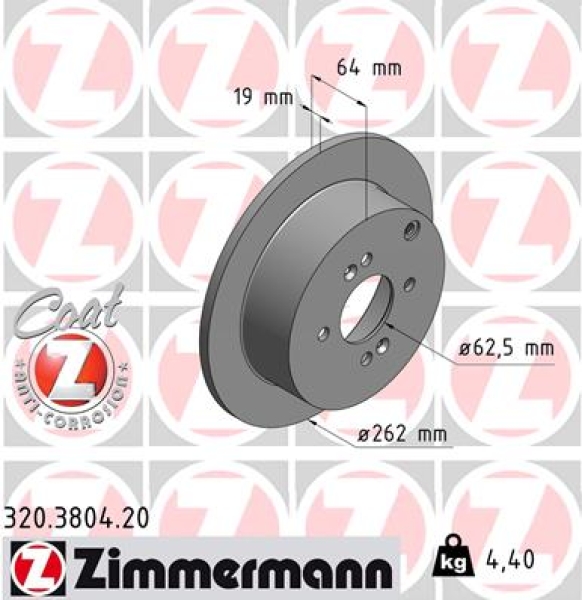 Zimmermann Bremsscheibe für HYUNDAI i20 (PB, PBT) hinten - Zimmermann  Bremsentechnik