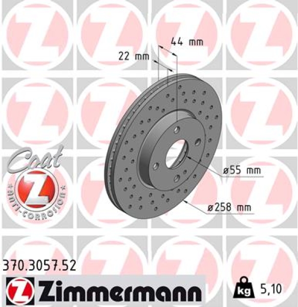 Zimmermann Sport Brake Disc for MAZDA MX-5 RF Targa (ND) front