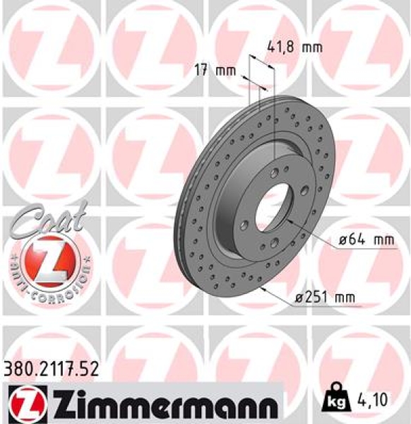 Zimmermann Sport Brake Disc for MITSUBISHI SPACE STAR Schrägheck (A0_A) front