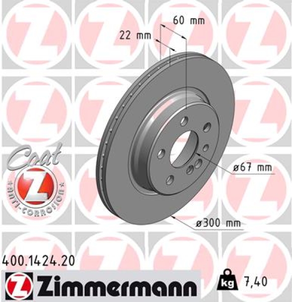 Zimmermann Bremsscheibe für MERCEDES-BENZ S-KLASSE (W140) hinten