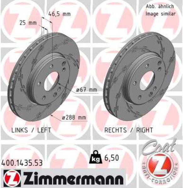 Zimmermann Sport Brake Disc for MERCEDES-BENZ CLK (C209) front