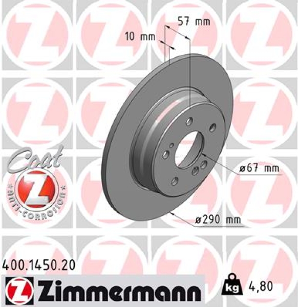 Zimmermann Bremsscheibe für MERCEDES-BENZ SL (R129) hinten