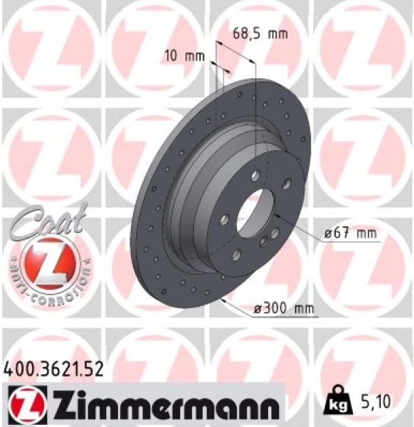 Zimmermann Sport Brake Disc for MERCEDES-BENZ CLS Shooting Brake (X218) rear