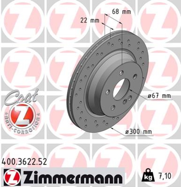Zimmermann Sportbremsscheibe Sport Z für MERCEDES-BENZ CLS Shooting Brake (X218) hinten