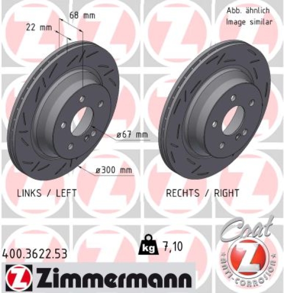 Zimmermann Brake Disc for MERCEDES-BENZ GLK-KLASSE (X204) rear
