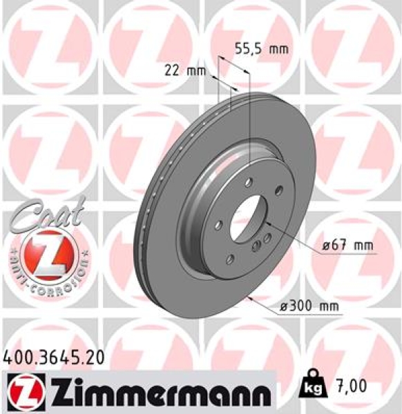 Zimmermann Brake Disc for CHRYSLER CROSSFIRE rear