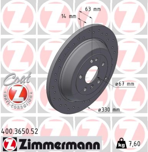 Zimmermann Sportbremsscheibe Sport Z für MERCEDES-BENZ M-KLASSE (W164) hinten