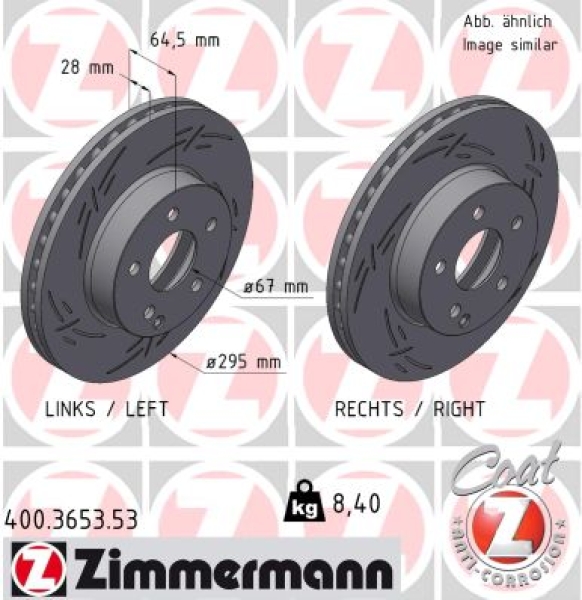 Zimmermann Brake Disc for MERCEDES-BENZ E-KLASSE T-Model (S212) front