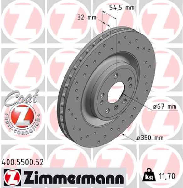 Zimmermann Sportbremsscheibe Sport Z für MERCEDES-BENZ GLS (X166) vorne