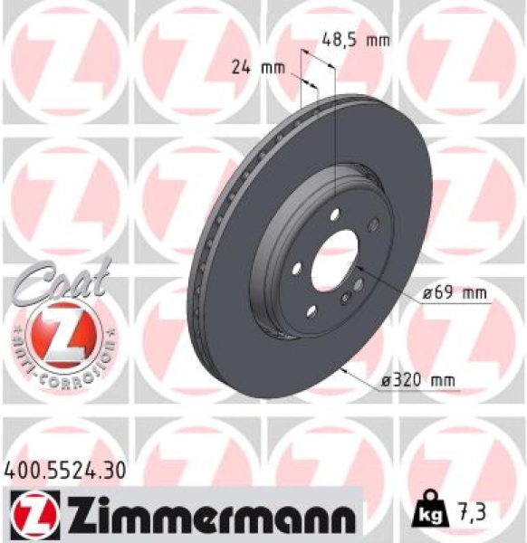 Zimmermann Brake Disc for MERCEDES-BENZ E-KLASSE All-Terrain (S213) rear