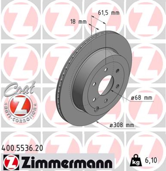 Zimmermann Brake Disc for MERCEDES-BENZ X-KLASSE (470) rear