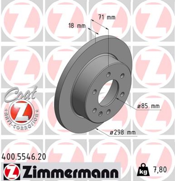 Zimmermann Brake Disc for MERCEDES-BENZ SPRINTER 3,5-t Tourer Bus (B907) rear