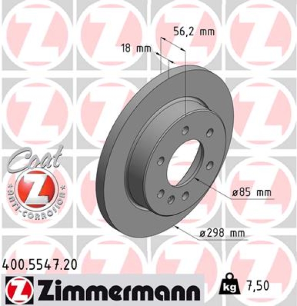 Zimmermann Brake Disc for MERCEDES-BENZ SPRINTER 3-t Pritsche/Fahrgestell (B910, B907) rear