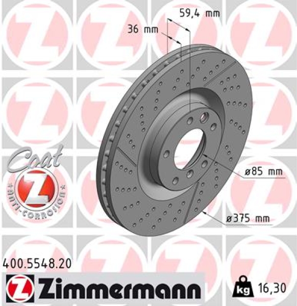 Zimmermann Brake Disc for MERCEDES-BENZ G-KLASSE (W463) front - Zimmermann  Bremsentechnik