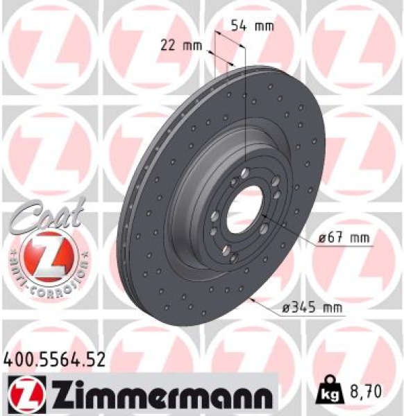 Zimmermann Sportbremsscheibe Sport Z für MERCEDES-BENZ GLE (V167) hinten