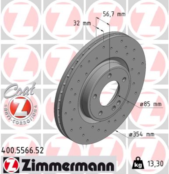 Zimmermann Sportbremsscheibe Sport Z für MERCEDES-BENZ G-KLASSE (W463) vorne