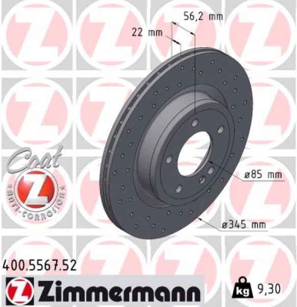 Zimmermann Sportbremsscheibe Sport Z für MERCEDES-BENZ G-KLASSE (W463) hinten