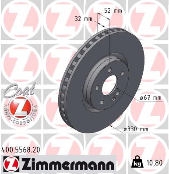 Zimmermann Bremsscheibe für MERCEDES-BENZ VITO Mixto (Double Cabin) (W447) vorne