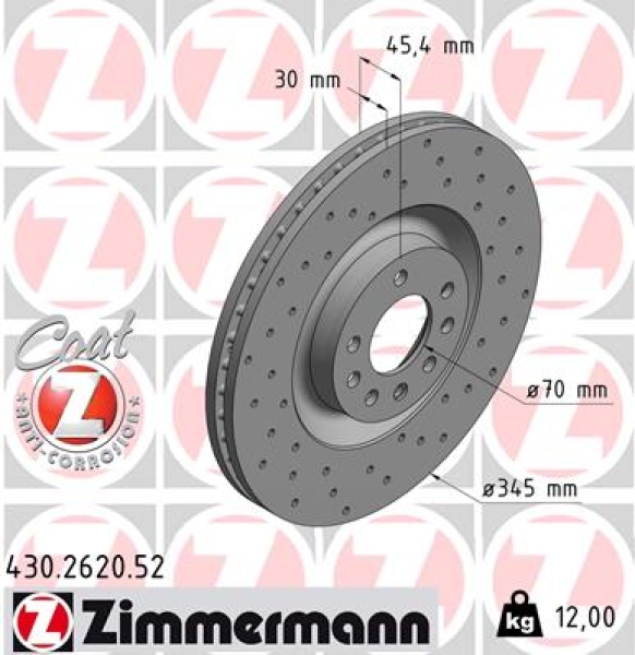 Zimmermann Sport Brake Disc for OPEL VECTRA C Caravan (Z02) front