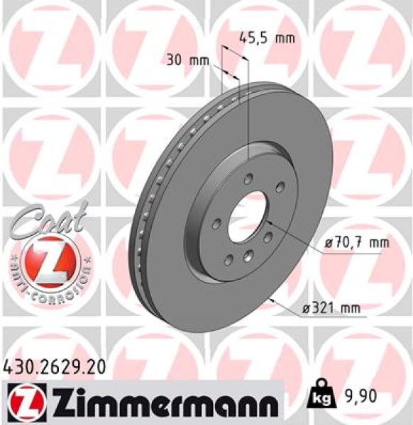 Zimmermann Brake Disc for OPEL CASCADA (W13) front