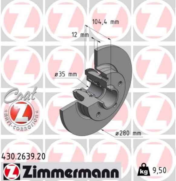 Zimmermann Bremsscheibe für NISSAN NV300 Kombi (X82) hinten