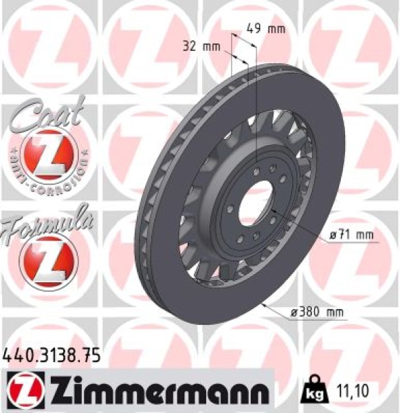 Zimmermann Bremsscheibe Formula Z für PEUGEOT 308 II (LB_, LP_, LW_, LH_, L3_) vorne rechts