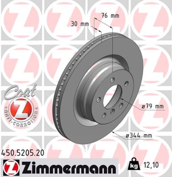 Zimmermann Bremsscheibe für LAND ROVER RANGE ROVER III (L322) vorne