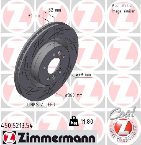 Zimmermann Sport Brake Disc for LAND ROVER DISCOVERY V (L462) front left