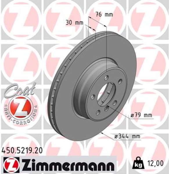 Zimmermann Bremsscheibe für LAND ROVER RANGE ROVER III (L322) vorne