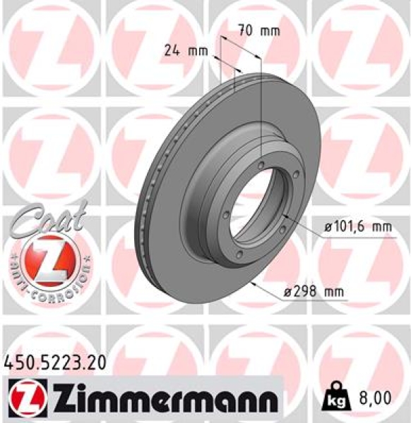 Zimmermann Brake Disc for LAND ROVER DEFENDER Cabrio (L316) front
