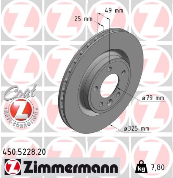 Zimmermann Brake Disc for LAND ROVER RANGE ROVER IV (L405) rear