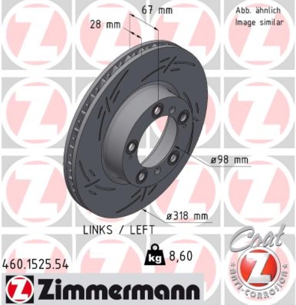 Zimmermann Sportbremsscheibe Black Z für PORSCHE 911 (996) vorne links