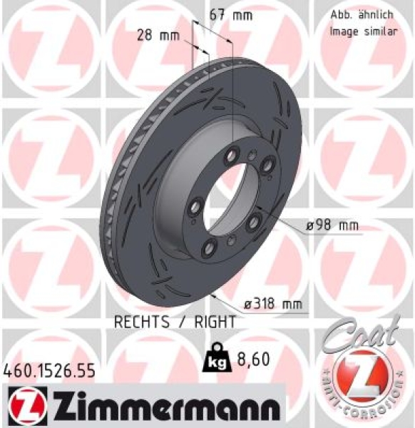 Zimmermann Sportbremsscheibe Black Z für PORSCHE 911 (996) vorne rechts