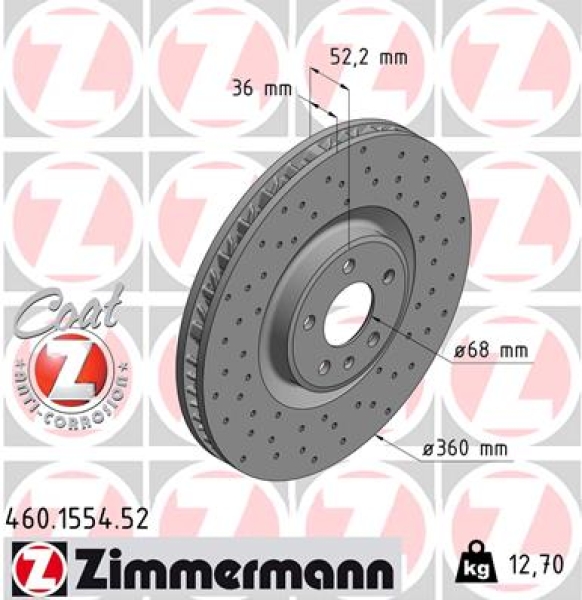 Zimmermann Brake Disc for PORSCHE MACAN (95B) front left