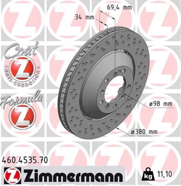 Zimmermann Brake Disc for PORSCHE CAYMAN (981) front right