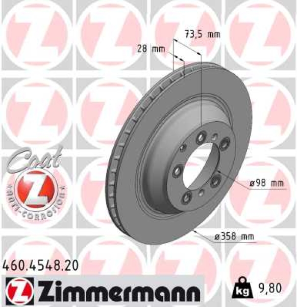 Zimmermann Bremsscheibe für PORSCHE TAYCAN (Y1A) hinten
