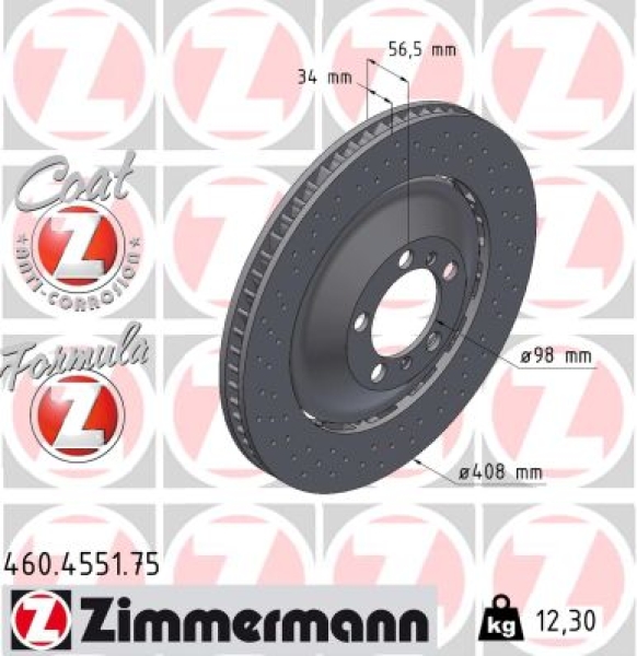 Zimmermann Bremsscheibe Formula Z für PORSCHE 911 (992) vorne links