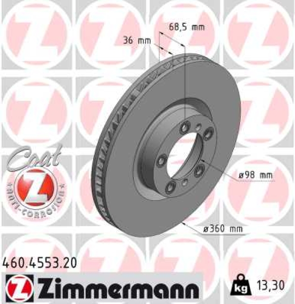 Zimmermann Brake Disc for PORSCHE TAYCAN (Y1A, Y1B) front left