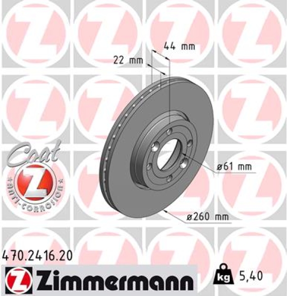 Zimmermann Brake Disc for DACIA LOGAN Pick-up (US_) front