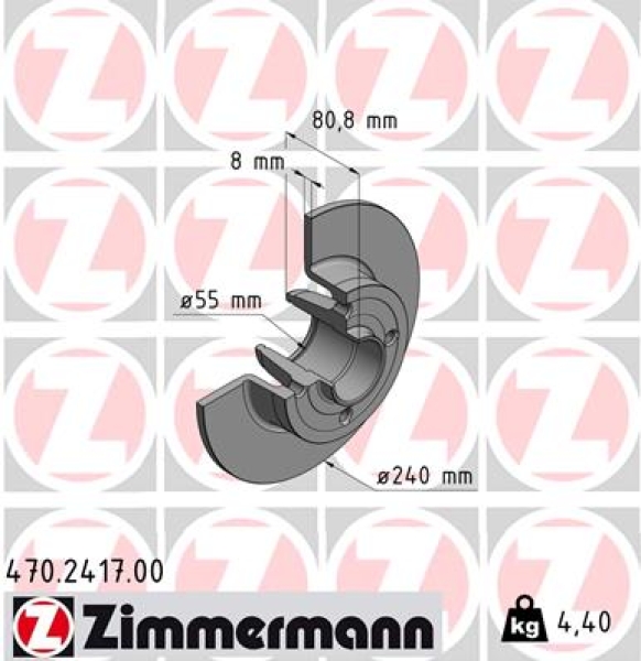 Zimmermann Brake Disc for RENAULT WIND (E4M_) rear