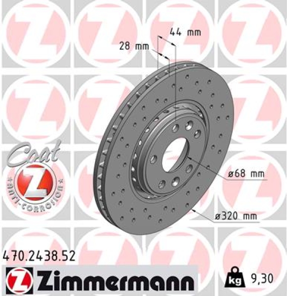 Zimmermann Sport Brake Disc for RENAULT TALISMAN (L2M_) front