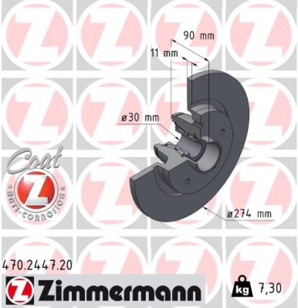 Zimmermann Bremsscheibe für RENAULT KANGOO / GRAND KANGOO II (KW0/1_) hinten