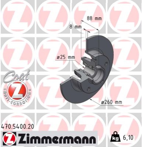Zimmermann Bremsscheibe für RENAULT MEGANE III Schrägheck (BZ0/1_, B3_) hinten