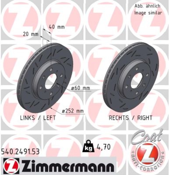 Zimmermann Sportbremsscheibe Black Z für SUZUKI SWIFT III (MZ, EZ) vorne