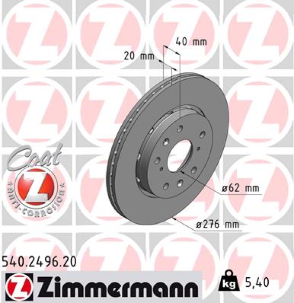 Zimmermann Bremsscheibe für SUZUKI SWIFT III (MZ, EZ) vorne