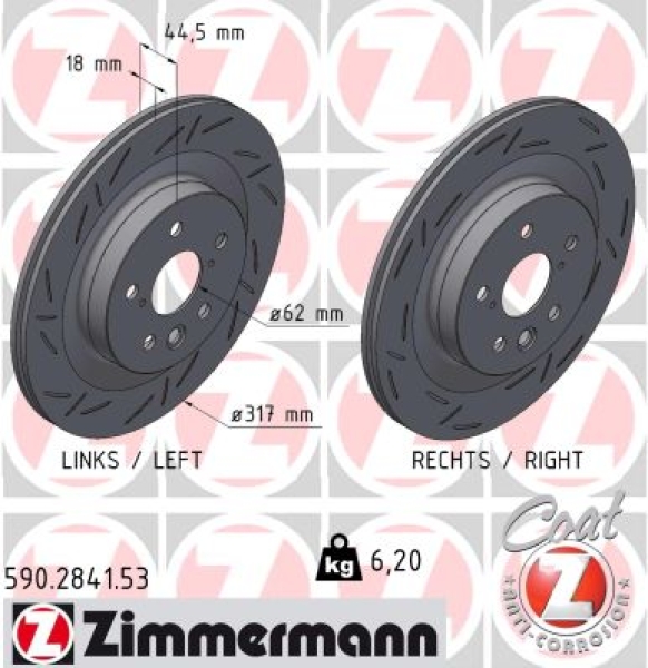 Zimmermann Sportbremsscheibe Black Z für TOYOTA RAV 4 V (_A5_, _H5_) hinten