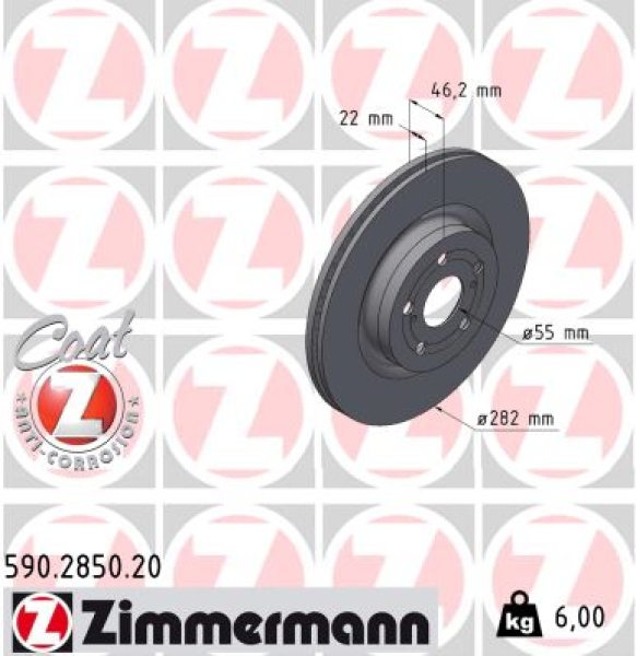 Zimmermann Brake Disc for TOYOTA YARIS (_P21_, _PA1_, _PH1_) front