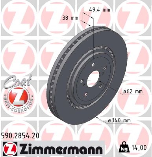 Zimmermann Bremsscheibe für TOYOTA RAV 4 V (_A5_, _H5_) vorne