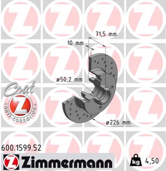 Zimmermann Sport Brake Disc for SEAT TOLEDO I (1L) rear