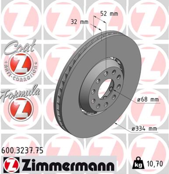 Zimmermann Brake Disc for VW PASSAT Variant (3B6) front left